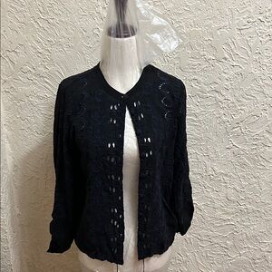 Johnny Was Black Lace Top size small